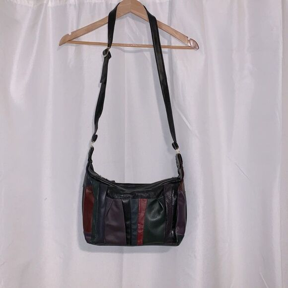 Vintage Black Patchwork Crossbody Purse - Picture 1 of 16